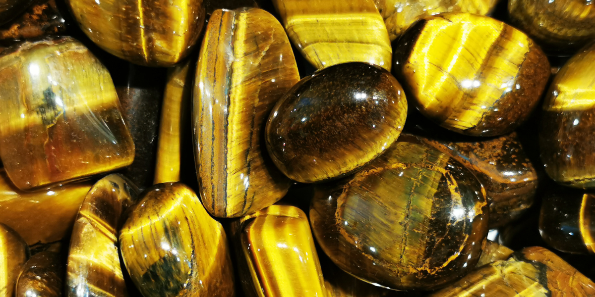 Yellow Tiger's Eye crystals.